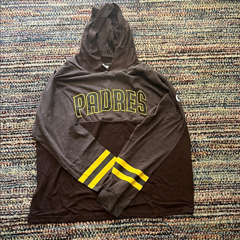 Brown Padres Hoodie with Yellow Accents